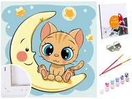 Malowanie po numerach - Zestaw do malowania po numerach, 20x20, Kot Na Księżycu - miniaturka - grafika 1