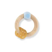 Grzechotki dla dzieci - Hevea grzechotka z drewna kauczukowego - niebieski - miniaturka - grafika 1