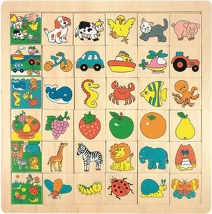 WOODY Puzzle dopasuj obrazek WD90013 - Układanki dla dzieci - miniaturka - grafika 2