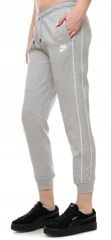 Damskie Spodnie Nike Sportswear Jogging Joggers CZ8340-0063 S odzież sportowa, na trening i co dzień, szare, gładkie, średni stan