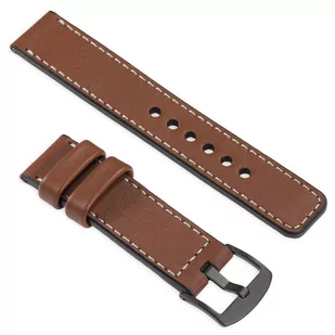 moVear uStrap C1 Skórzany pasek do Garmin Fenix 6X / 5X / 3 - Pro, Plus, Solar (koperta 51mm) z adapterem QuickFit 26mm | Brązowy ze srebrnym przeszyc - Akcesoria do pulsometrów i zegarków sportowych - miniaturka - grafika 1