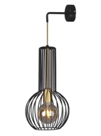 Lampy ścienne - Czarno-złoty kinkiet druciany - 9X S526 P6-H32 - miniaturka - grafika 1