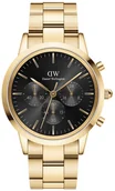 Zegarki męskie - Zegarek Daniel Wellington DW00100641 Iconic Chronograph Link Onyx G 42 mm - miniaturka - grafika 1