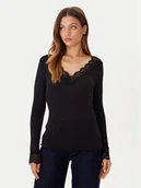 Bluzki damskie - Vero Moda Bluzka Skye 10339843 Czarny Slim Fit - miniaturka - grafika 1