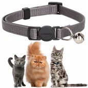 Obroże dla kotów - Obroża dla kota klasyczna nylonowa regulowana z dzwoneczkiem (22-35 cm) - miniaturka - grafika 1