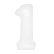 Balony i akcesoria - Balony foliowe białe 100cm 1, 1 szt. - miniaturka - grafika 1