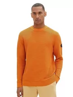 Swetry męskie - TOM TAILOR sweter męski, 32243 – Tomato Cream Orange, M - miniaturka - grafika 1