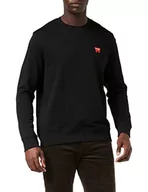 Bluzy męskie - Wrangler Męska bluza Sign Off Crew Sweatshirt, czarna, L - miniaturka - grafika 1