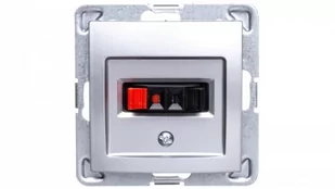 LEDart głośnikowe pojedyncze bez ramki - Ospel Impresja GG-1Y/m/00, kolor srebrny GG-1Y/m/18 - Gniazdka elektryczne - miniaturka - grafika 1