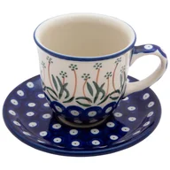 Filiżanki - FILIŻANKA do herbaty kawy 200 ml ze spodkiem - Ceramika Artystyczna Bolesławiec - miniaturka - grafika 1