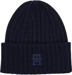 Tommy Hilfiger Damska dzianinowa czapka TH Iconic Beanie, niebieski kosmiczny, jeden rozmiar, niebieski (Kosmiczny Błękit), Rozmiar uniwersalny - Czapki damskie - miniaturka - grafika 1
