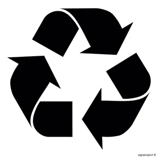 OD107 ETYKIETA NA POJEMNIKI NA ODPADY RECYCLING, FN - FOLIA SAMOPRZYLEPNA; (100X100MM) - Tablice BHP - miniaturka - grafika 1