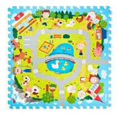 Zabawki interaktywne dla dzieci - Plastica Puzzle piankowe Wioska, 9 elementów, 90 x 90 cm - miniaturka - grafika 1