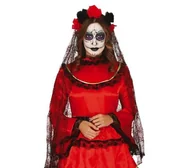 Dodatki do strojów karnawałowych - Opaska Muertos Z Długim Welonem - miniaturka - grafika 1