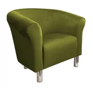 Fotele - ATOS Fotel Milo BL75 nogi chrom zielona oliwka - miniaturka - grafika 1