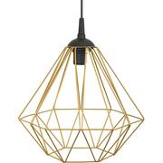 Lampy sufitowe - HowHomely Lampa wisząca HowHomely Lampa geometryczna Diamond złota 25 cm metalowa 10-1566Z - miniaturka - grafika 1