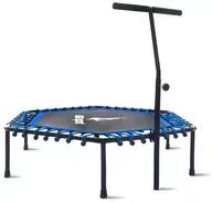 Trampoliny - Aga FITNESS Trampolina 130 cm Niebieska + uchwyt - miniaturka - grafika 1