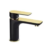 Baterie umywalkowe - Mexen Alfa bateria umywalkowa, czarna/złota - 745700-75 - miniaturka - grafika 1