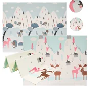 Maty piankowe - COIL Mata edukacyjna  piankowa duża dwustronna składana dla dzieci 180x200 zima - miniaturka - grafika 1