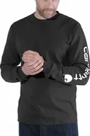 Koszulki męskie - Carhartt Koszulka Carhartt Logo Long Sleeve Black - miniaturka - grafika 1