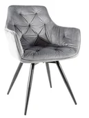 Krzesła - KRZESŁO MANGO VELVET STELAŻ CZARNY/BLUVEL SZARY 14 - miniaturka - grafika 1