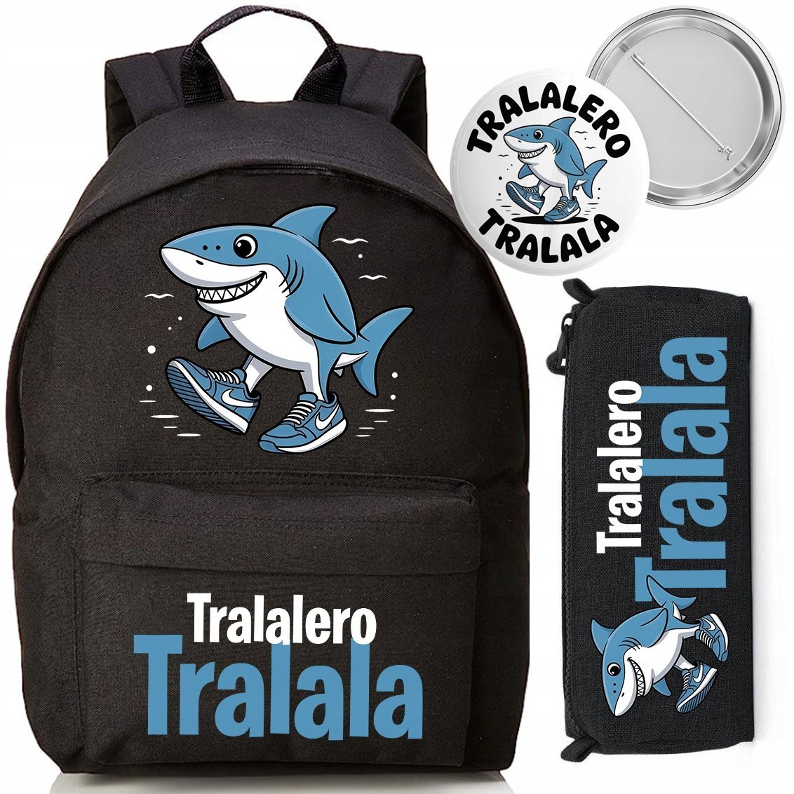 ZESTAW SZKOLNY PLECAK+PIÓRNIK+ PIN Do Szkoły Tralalero Tralala BRAINROT