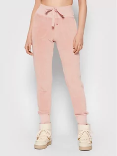 Spodnie sportowe damskie - Deha Spodnie dresowe B54106 Różowy Regular Fit - grafika 1
