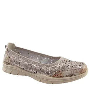 Evento 25PB18-8199 damskie baleriny skórzane ażurowe lekkie - Baleriny - miniaturka - grafika 1