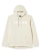 Bluzy męskie - BOSS Męska bluza z kapturem Soody 1 unisex z grafiką z logo, Jasnobeżowy271, XXL - miniaturka - grafika 1