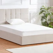 Meble do sypialni - Łóżko ze skrzynią 160 x 200 cm - Tkanina - Beżowy + Materac - HOPEYA od Pascal Morabito - miniaturka - grafika 1