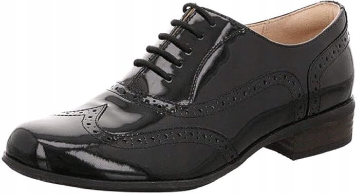 CLARKS CZARNE LAKIEROWANE PÓŁBUTY DAMSKIE Z AŻUROWANIEM 38 26AA