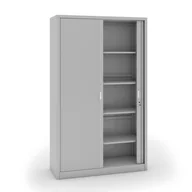 Szafy biurowe - B2B Partner Szafa metalowa z żaluzjowymi drzwiami - 2 szt., 1990x1200x450 mm, sz - miniaturka - grafika 1