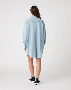 WRANGLER DENIM WESTERN DRESS DAMSKA SUKIENKA LIGHT INDIGO W9P6LWX4E 112132456 - Wrangler - Sukienki - miniaturka - grafika 1
