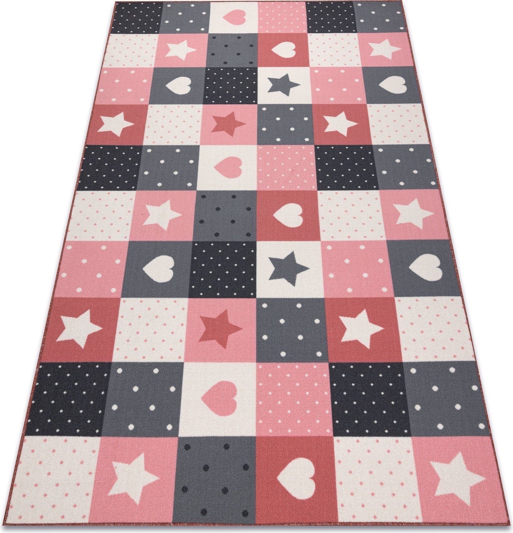 Dywan dla dzieci STARS gwiazdy, gwiazdki, dziecięcy, / szary różowy 100x150 cm