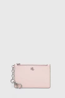 Portfele - Lauren Ralph Lauren portfel skórzany damski kolor różowy - grafika 1