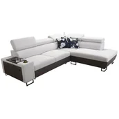 Narożniki - Narożnik MELODIO VII Funkcja spania, pojemnik, regulowane zagłówki, barek, USB Kolor do wyboru - miniaturka - grafika 1