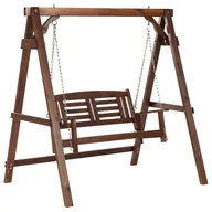 Huśtawki - Huśtawka ogrodowa NERITO Drewno świerkowe Ciemnobrązowy - miniaturka - grafika 1