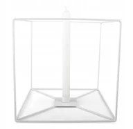 Świeczniki - ŚWIECZNIK ścienny METALOWY na długą świecę biały - miniaturka - grafika 1