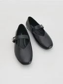 Buty dla dziewczynek - Reserved - Baleriny z imitacji skóry - czarny - miniaturka - grafika 1