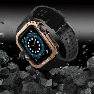 Protect Strap Band opaska z etui do Watch 7 / 6 / 5 / 4 / 3 / 2 / SE (45 / 44 / 42mm) obudowa pancerny pokrowiec na zegarek czarny - Etui i futerały do telefonów - miniaturka - grafika 6