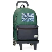 Plecaki - Pepe Jeans Jebb Plecak z przenośnym wózkiem 15,6 cala zielony 31x44x15 cm poliester 23,87 l by Joumma Bags, Zielony, Talla única, Plecak z wózkiem - miniaturka - grafika 1