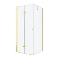 Kabiny prysznicowe - Mexen Lima kabina prysznicowa składana 70x70 cm, transparent, złoty - 856-070-070-50-00 - miniaturka - grafika 1