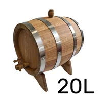 Beczki - Beczka drewniana dębowa 20l wypalana na bimber, whisky lub wino + grawer - miniaturka - grafika 1
