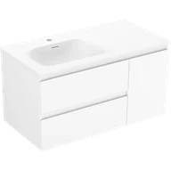 Szafki łazienkowe - Mexen Orio szafka łazienkowa 90 cm z umywalką Vela lewą, 2S, 1D, biała mat - 91A13-09047-3-BBFFFF01-W23L01 - miniaturka - grafika 1