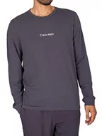 Koszulki męskie - Calvin Klein Męska koszulka z długim rękawem L/S Crew Neck, szary (Sleek Grey), S - miniaturka - grafika 1