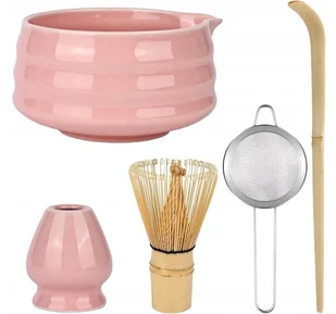 Zestaw Do Matchy 5 Elementów Ceramika Bambus Sitko Chasen - Herbata - miniaturka - grafika 1