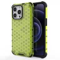 Etui i futerały do telefonów - Honeycomb etui pancerny pokrowiec z żelową ramką iPhone 13 Pro zielony - miniaturka - grafika 1