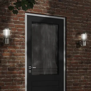 The Living Store Kinkiety zewnętrzne - 2 szt. - srebrne - stal nierdzewna - Zewnętrzna Lampa Ścienna - Lampy ogrodowe - miniaturka - grafika 1