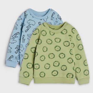 Pajacyki dla niemowląt - Sinsay - Bluzy 2 pack - Niebieski - grafika 1