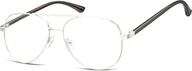 Okulary korekcyjne, oprawki, szkła - Okulary oprawki Pilotki zerówki metalowe korekcyjne 931A srebrne + czarne - miniaturka - grafika 1